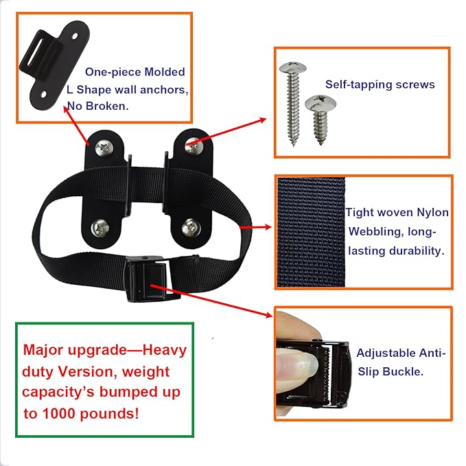 1000 lbs Furniture Anchors for Baby Proofing,Anti Tip Furniture Anchors,Furniture Wall Anchor,Adjustable Furniture Straps,Wall Anchors for Furniture Securing for Baby&Pet Safety