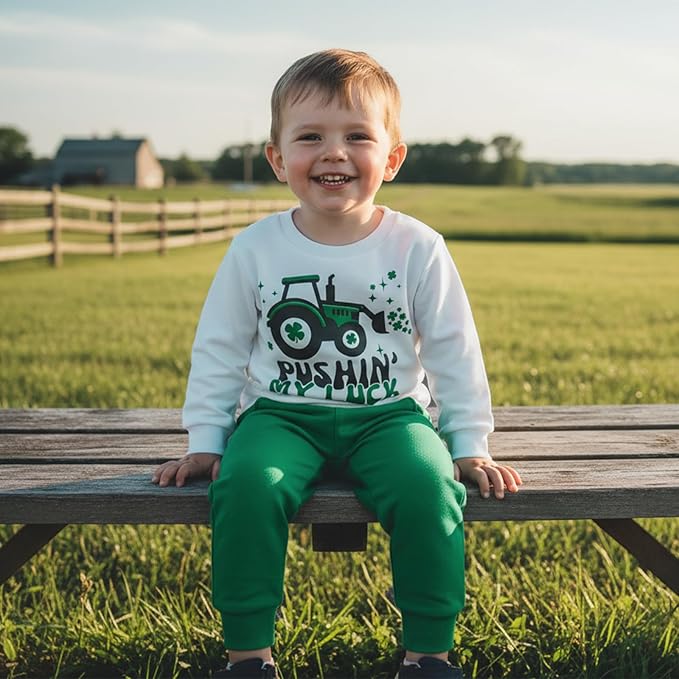 WZTYYDS Toddler Baby Boy Fall Clothes Letter Truck Long Sleeve Pullover Sweatshirt Tops Joggers Pants Set Winter Outfits