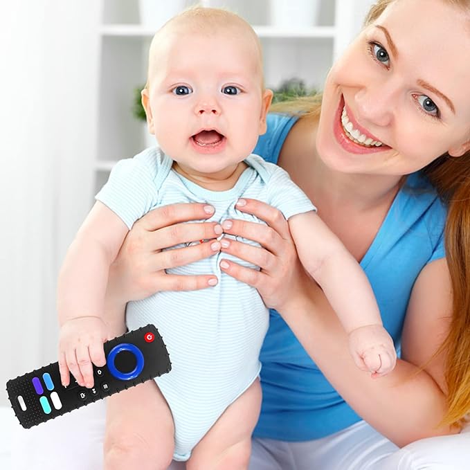 YAPROMO Baby Teething Toys,Reomte Teether Toys, Silicone Chew Toy for Babies 18+ Months, Remote Control Shape Teething Toys, Early Educational Toy BPA Free & Refrigerator Safe