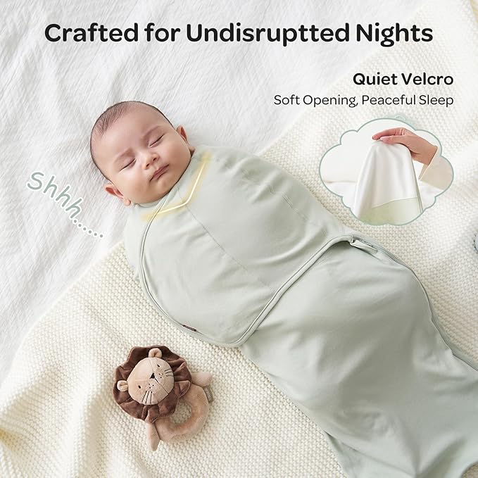 Momcozy Swaddles for Newborns, Quiet Fastener Suitable for Infant 0-3 Months, New-Parent-Friendly Swaddle Sack, Reduce Startle Reflex, Newborn Boys Girls Registry Essentials, 2-Pack, Serenity