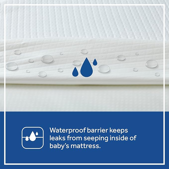Sealy Baby Refresh Breathable 2 Stage Waterproof Crib Mattress Plus Toddler Bed Fit, Removable Knit Cover, GREENGUARD Gold Certified, Safety & Quality Tested, Made in USA, 52X28 -White