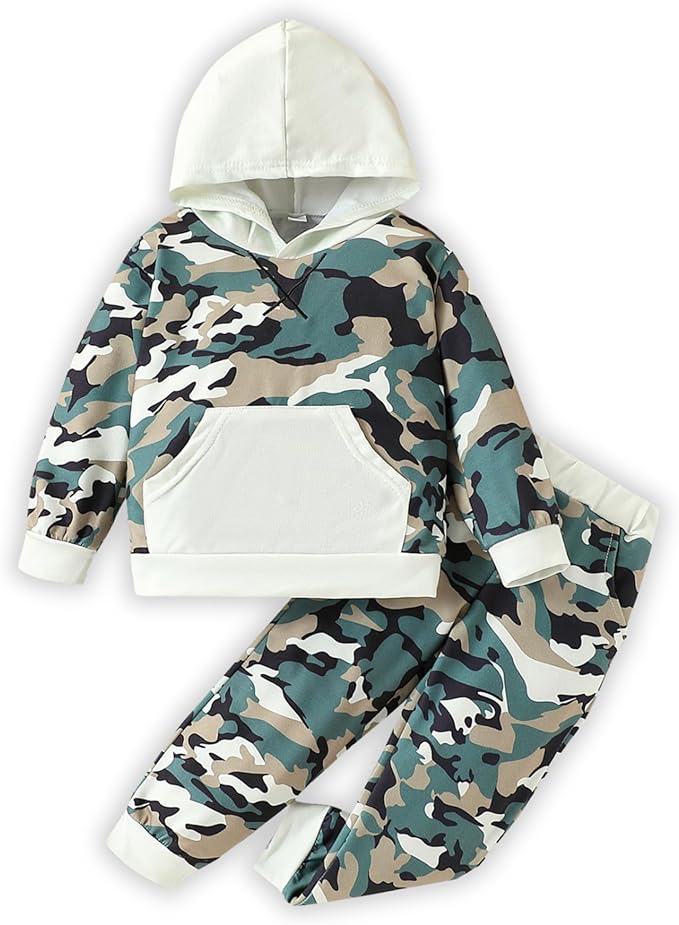 2-6T Toddler Baby Boy Clothes Color Blocking Hoodies + Pants Fall Winter Outfits
