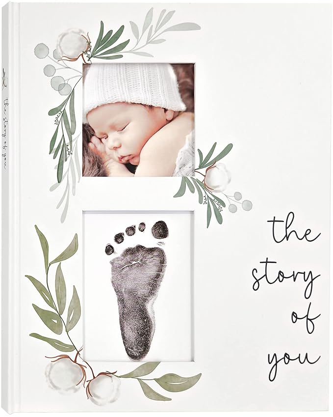 Baby Book Keepsake - Simple Baby Milestone Book for Boy or Girl - Baby Journal & Pregnancy Memory Book - Monthly Milestone Record Baby Books for Baby Shower - Modern Gender Neutral Style Gift for Moms