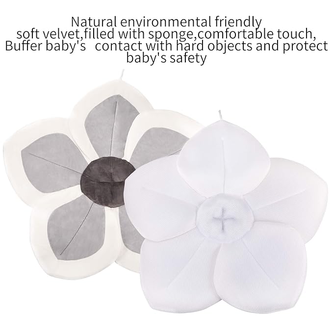 Baby Bath - Flower Baby Bath Pad Infant Bathtub Mat for Bathtub Tub Sink - Gray2