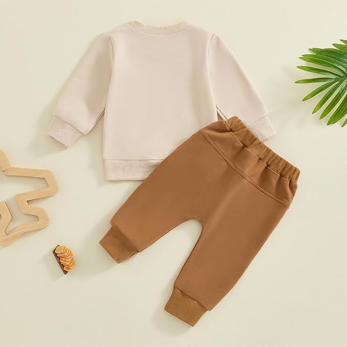 Toddler Boy Outfit Mama's Little Man Long Sleeve Sweatshirt And Pants Set Infant Baby Boy Fall Winter Clothes