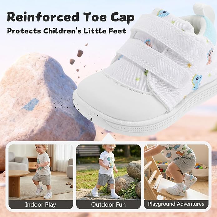 Baby First Walking Shoes Baby Girls Wide Barefoot Sneakers Lightweight Soft Toddler Shoe Non-Slip Ankle Support