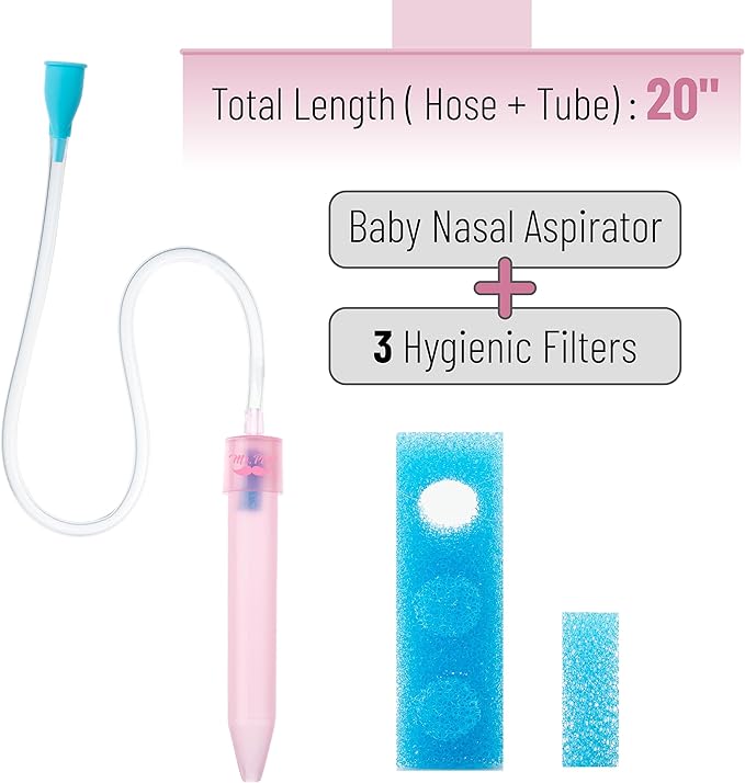 Mr. Pen Baby Nasal Aspirator with 3 Extra Hygiene Filters, Pink, Nasal Suction for Baby
