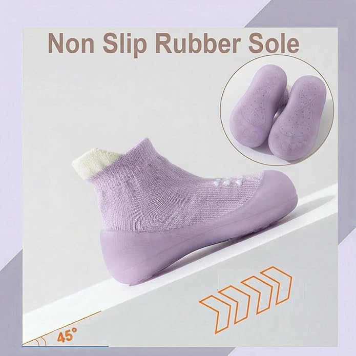 Hstyle Baby Sock Shoes Toddler Walking Shoes Infant Non-Slip Slippers Soft Rubber Sole Sneakers for Baby Boys Girls
