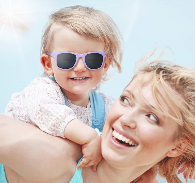 Baby Sunglasses - 100% UV Proof Sunglasses for Baby, Toddler, Kids - Ages 0-2 Years - Case and Pouch included