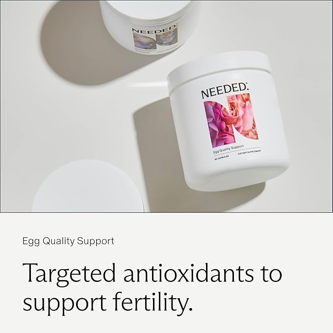 Needed. Egg Quality Support - Optimally Formulated Antioxidants Supplement for Egg Quality - Fertility Support - Fertility Supplement for Women - 60 Capsules - 30 Day Supply