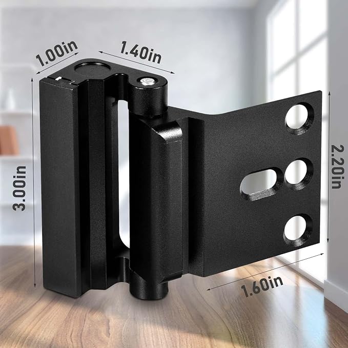 5Pack Home Security Door Reinforcement Lock, Childproof Safety Door Lock Latch Inside Stopper, Add High Security to Prevent Home Unauthorized Entry, Aluminum Construction Finish Black