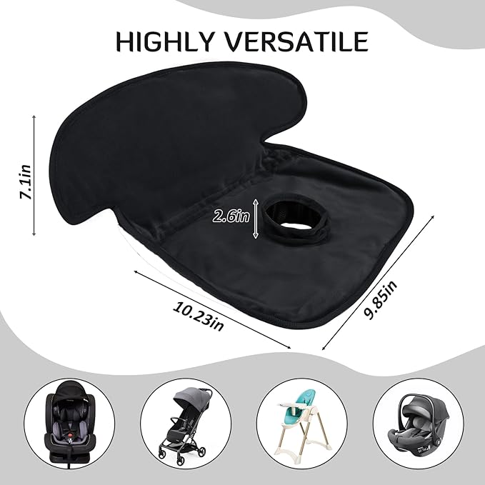 INFANZIA Dry Seat, Car Seat Protector Waterproof Carseat Liner Potty Training Toddlers, Baby and Infants, Piddle Pad for Carseats Strollers (Black, 2 Packs