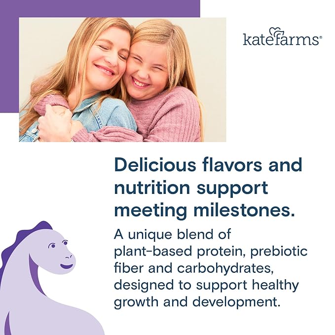KATE FARMS Organic Pediatric Peptide 1.0 Formula, Vanilla, Sole-Source Hydrolyzed Plant-Based Nutrition for Oral or Tube Feeding, 8.45 oz (12 pack)