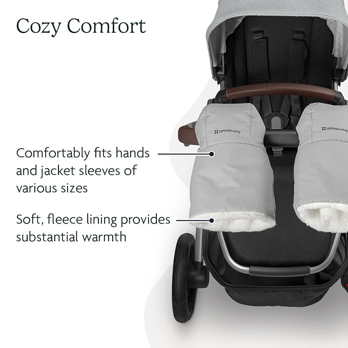 UPPAbaby CozyHandmuff - Easily Attaches to Stroller Handlebars - Ultra-Plush, Weather-Proof Hand Protection - Gregory (Blue Mélange)