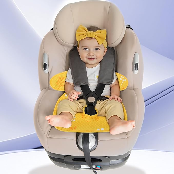 INFANZIA Dry Seat, Car Seat Protector Waterproof Carseat Liner Potty Training Toddlers, Baby and Infants, Piddle Pad for Carseats Strollers (Yellow, 2 Packs)