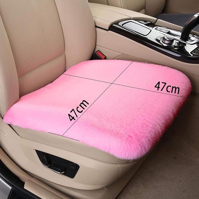 Winter Soft Warm Faux Rabbit Fur car seat Cushion,Universal fit Plush Front and Back Fuzzy car seat Pads Cushion Cover Protector - 1pcs (Front seat 1pcs,Purple)