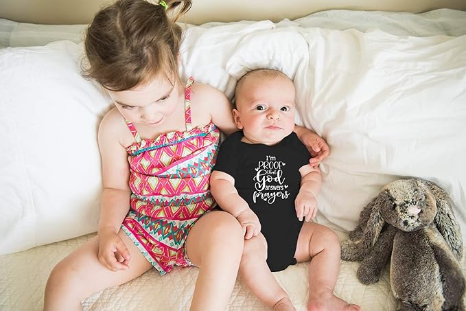AW Fashions I'm Proof That God Answers Prayers Baby Bodysuit Cute Newborn Boy Funny Rompers Girl Clothes