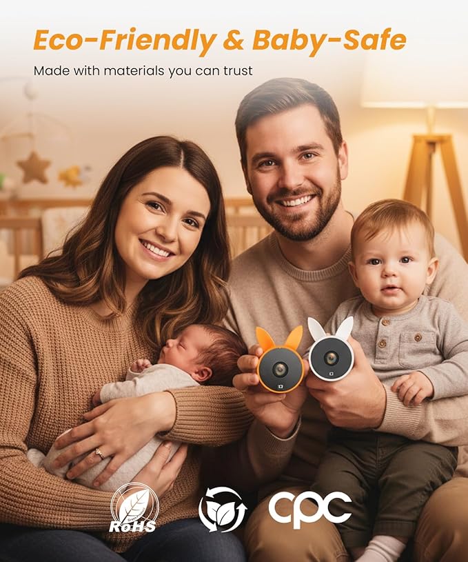 Babyvue BV2 USB Baby Car Camera Plug-Play, 4.5" 1080P Easy Setup Backseat Camera with Flexible 360 Rotation, Clear Picture Rear Facing Car Seat – Peace of Mind for Pet Owners and Parents
