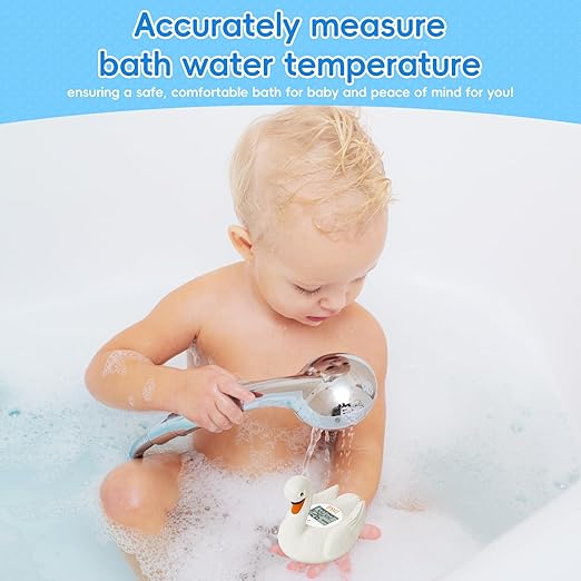 b&h Baby Bath Thermometer, Swan Digital Infant Bathtub Thermometer - Reliable Temperature Readings - Easy to Read Screen - Waterproof, Safe Floats in Water Toy, Newborn Must Haves