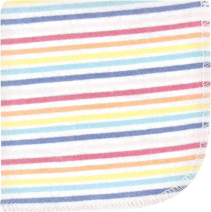 Hudson Baby Unisex Baby Flannel Washcloths, Creative Rainbow 10Pk, One Size