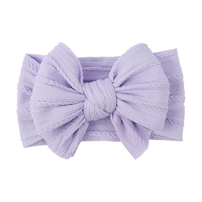 LemonSpace Handmade Baby Girls Bows Soft Stretchy Nylon Hair Bands Hair Accessories Baby headbands with Bows for Newborn Baby Girls Infant Toddlers Kids(Violet)