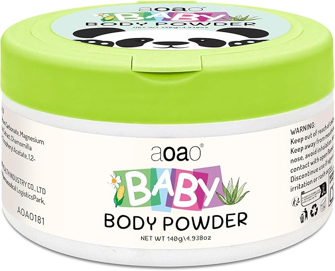 Plant-Based Baby Powder with Puff, Talc-Free Cornstarch Blend with Protect Zinc Oxide & Soothe Aloe, Help Prevent Diaper Rash, Gentle Absorption for Diaper Area, Sensitive Skin & Chafe Protection, 5oz