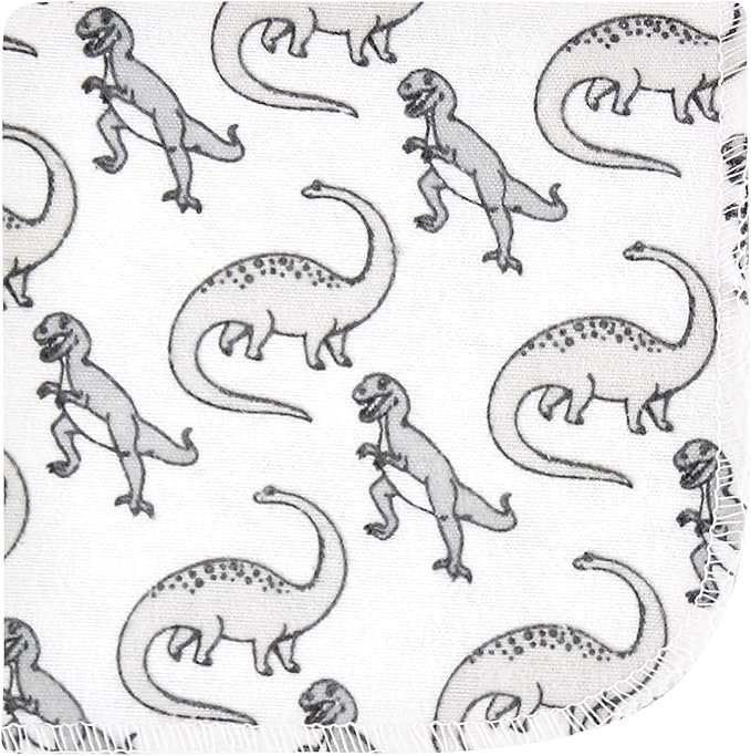 Hudson Baby Unisex Baby Flannel Cotton Washcloths 12-Pack, Neutral Dino World, One Size
