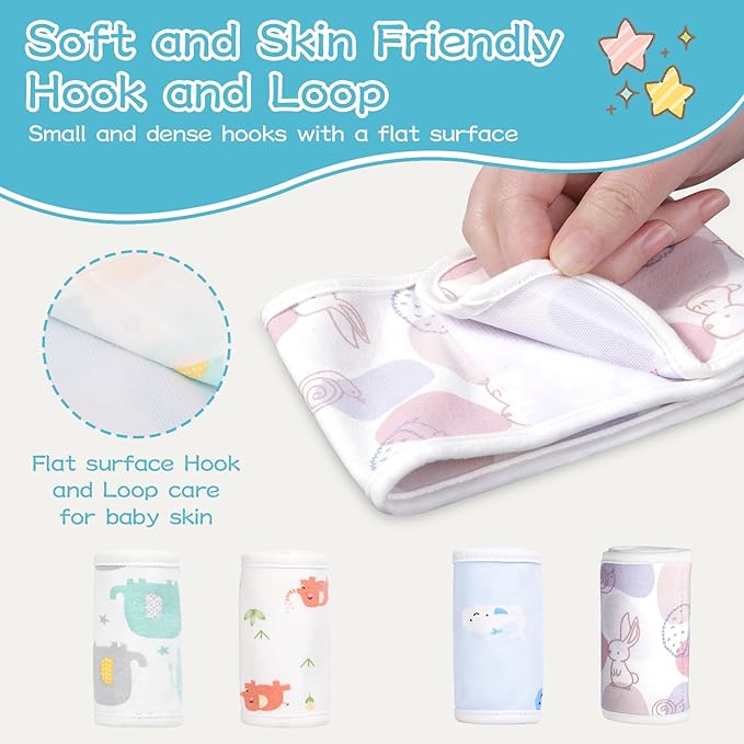 4Pcs Baby Infant Umbilical Cord Belly Bands Cartoon Cotton Soft Baby Belly Belt, Newborn Belly Button Wrap, Baby Tummy Wrap for Protection, Baby Gifts for 0 to 12 Months(Multi-Specification)