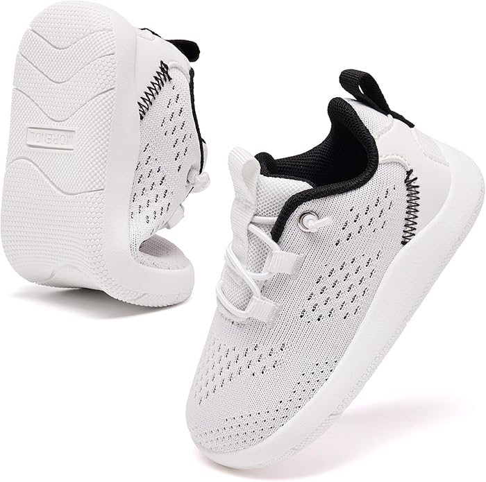 MORENDL Wide Toddler Shoes Baby Walking Shoes Girls Boys Zero Drop Minimalist Sneakers Slip On Tennis Shoe Breathable Naturally Flexible