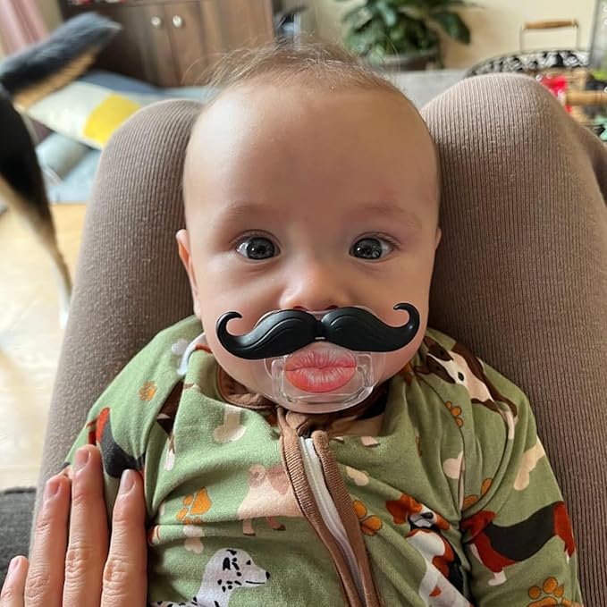 Mustache Pcifiers for Babies 0-6 Months, Newborn Mustache Pacifier,Pacifier with MustacheTeeth Binky,Gift Pacifiers for Boys and Girls (Colors-03)