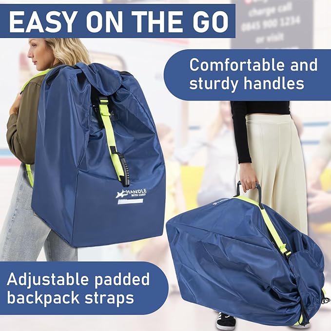 Car Seat Travel Bag for Airplane - Fits Infant Car Seats, Convertible Car Seats, Booster Seats, Car Seat Bases - for Worry-Saving, Effortless and Safe Travel
