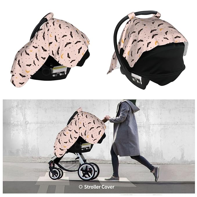 Halloween Bat Baby Car Seat Canopy Nursing Cover for Newborn Car Seat Breastfeeding Covers Blanket Newborn Shower Gift