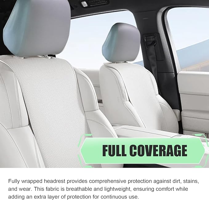 Shakas 2 PCS Cars Headrest Covers, Full Wrap-around Non-marking Fit Anti-scratch Protector, Waterproof Leather Portable Reusable Elastic Dust Cover, for Most Cars Seat Headrest Accessories (Gray #S)