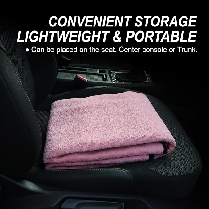 Back Seat Cover Protector for Dogs and Kids, Universal Waterproof Towel Rear Bench Seat Cover for Car, Truck, Van & SUV, Machine-Washable Backseat Car Covers (Pink, 1pcs Rear Seat)