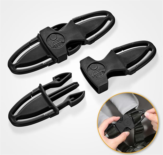 Universal Child Chest Clip Has a Non-Slip Design and Is Suitable for Use On Seats, Strollers, High Chairs, School Bags and Work Belts, Providing All-Around Protection for Your Child（Rectang）
