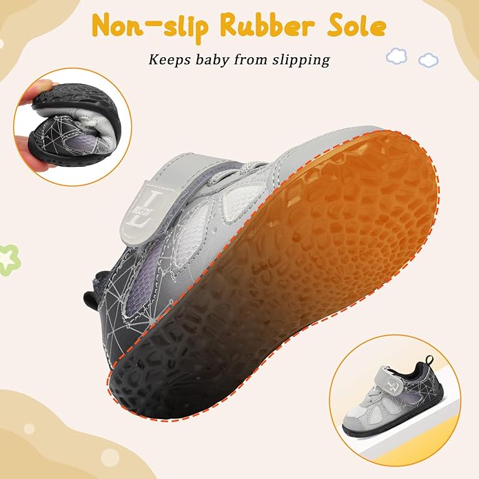L-RUN Baby Shoes Boys Girls First Walkers Breathable Infant Sneakers Flexible Non-Slip Sole Walking Shoes for Toddlers