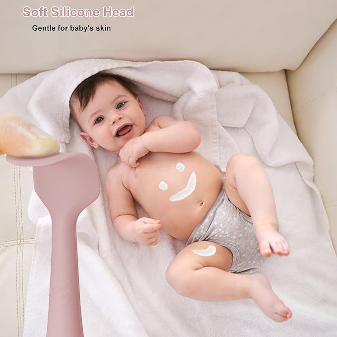 Diaper Cream Spatula Butt Spatula Baby Diaper Spatula, Soft Silicone Butt Paste Spatula Diaper Rash Cream Applicator Diaper Cream Brush with Suction Cup Base