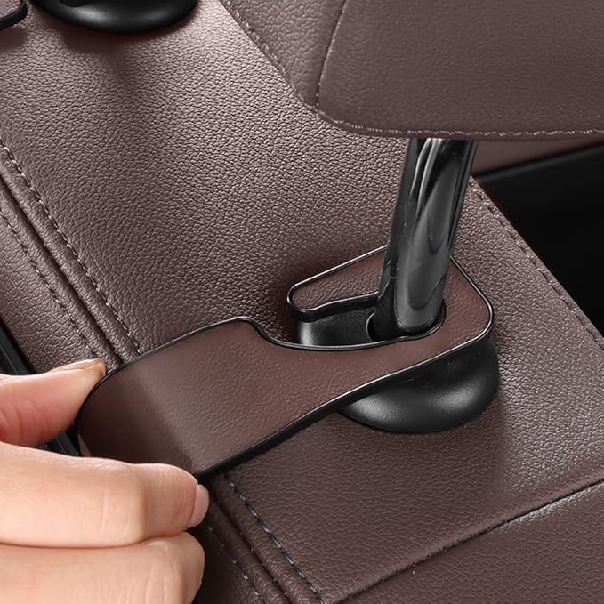 New car headrest Rear seat Multifunctional Storage Box, partition Design, with Cup Holder, Tissue Box, headrest Hook, Suitable for Children and Adults, car Travel Accessories（Coffee Color）
