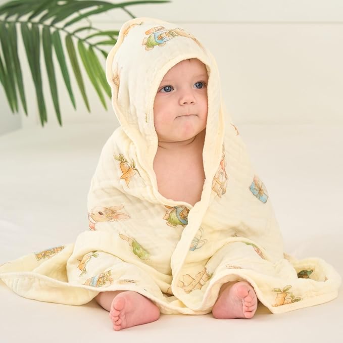 Ultra-Soft Muslin Baby Towel - 32 x 32 Inches, Ideal for Bath & Beach, Suitable for Both Boys & Girls from Newborns to Toddlers