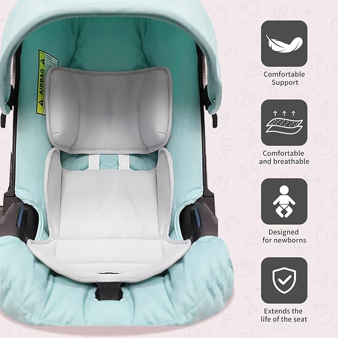 Infant Car Seat Insert, Newborn Car Seat Insert and Head Support Pillow Compatible with Doona Car Seat Strollers, Stroller Cushion, Impact Protection (Gray)