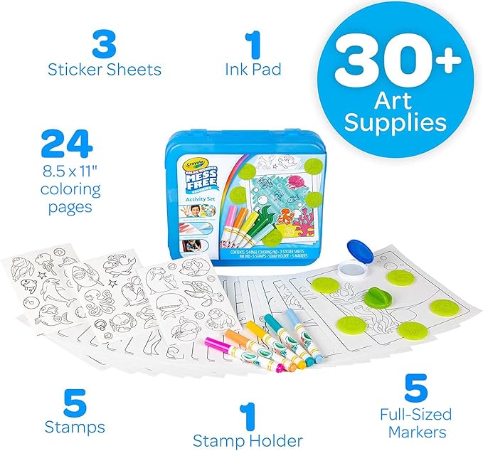 Crayola Color Wonder Mess Free Coloring Activity Set (30+ Pcs), Essential Easter Basket Stuffers for Kids, Travel Art Kit, Gift for Toddlers, Ages 3+