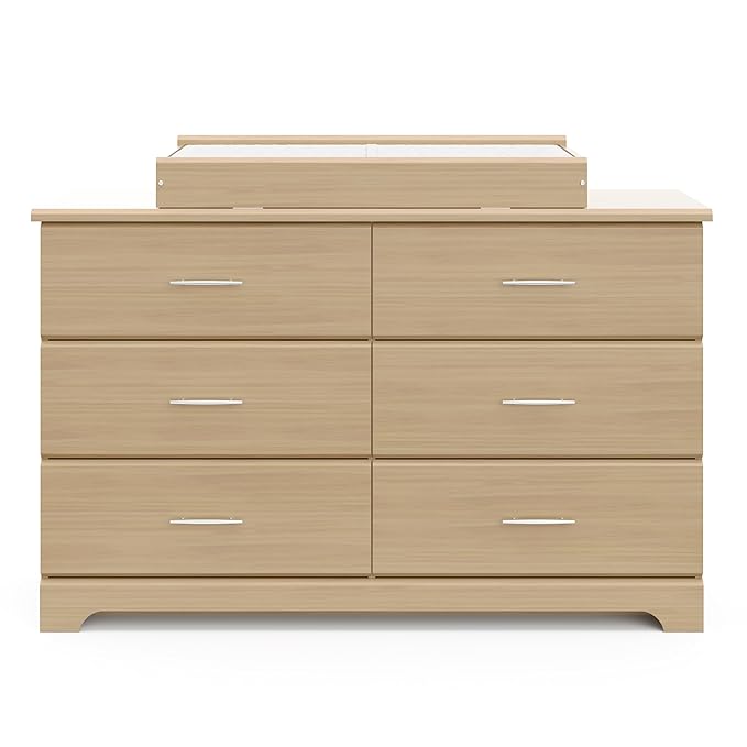 Storkcraft Brookside 6-Drawer Dresser (Driftwood) – GREENGUARD Gold Certified, Wood Dresser for Bedroom, Kids & Nursery Storage Chest, Safety Interlocking Drawers, Pre-Installed Tracks, Kids Chest