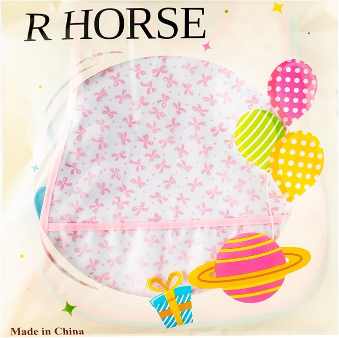 R HORSE 5Pcs Baby Bibs Set Toddler Bibs with Crumb Catcher Pocket & Snap Button Waterproof Baby Feeding Bibs for 6-24 Months