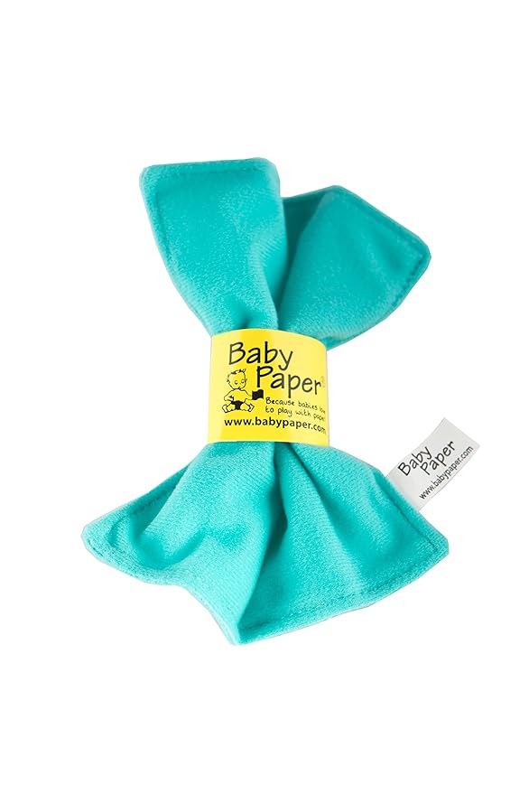 Original Baby Paper - Crinkle Teether and Sensory Toy for Babies and Infants | Turquoise | Non-Toxic, Washable | Great for Baby Showers