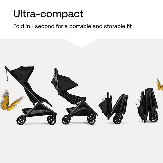 Bugaboo Butterfly 2 Travel Stroller, Ultra-Compact One-Second Fold, Lightweight and Airplane-Friendly (Indigo)