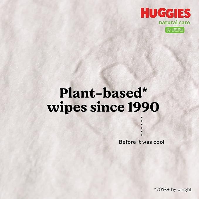Huggies Natural Care Sensitive Baby Wipes, Unscented, Hypoallergenic, 99% Purified Water, 2 Refill Packs (352 Wipes Total)