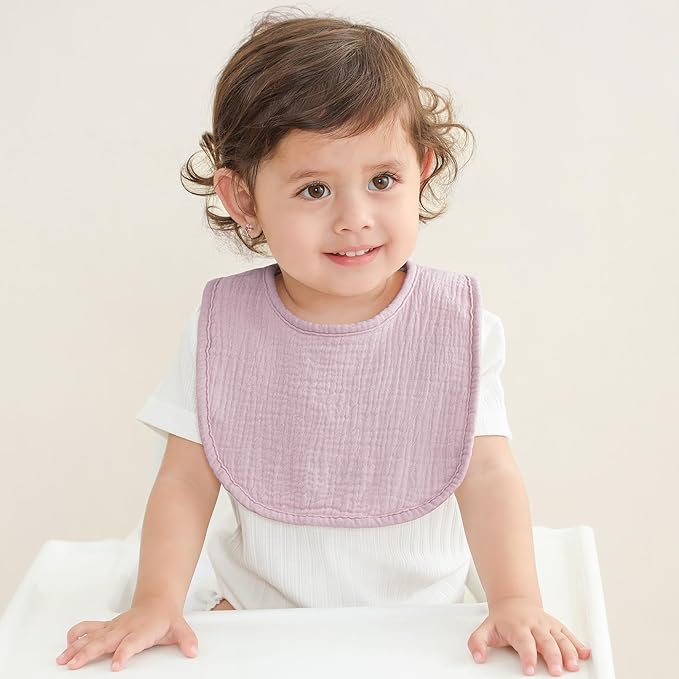 Susurration Muslin Baby Bibs 6 Pack Cotton Baby Drool Bibs,Soft Adjustable Baby Drooling Bibs for Unisex Boys Girls