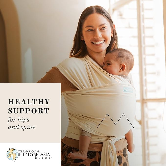 Moby Baby Wrap Carrier Classic for Newborns to Toddlers (8-33lbs), Infant Sling Carrier, Lightweight & Hands Free Design, Adjustable for All Body Types (Sand Dollar)