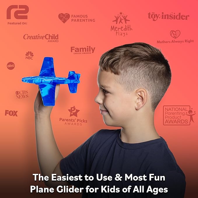 Airplane Toy Foam Airplanes for Kids - Best Easter Stuffers for Boys & Girls - Easy Throwing Air Planes - Gift Idea Toy Games - Styrofoam Plane Glider - Great Gifts for Ages 4 5 6 7 8 9+ Year Old