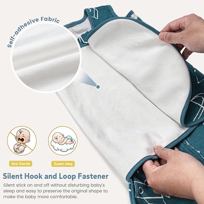 ZIGJOY Sleep Sack Swaddle 1.0 TOG Baby Wearable Blanket 100% Cotton Baby Swaddle Blanket for Newborns 6-12 Months for Boy Girl, Space